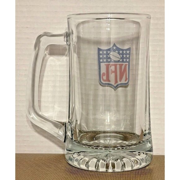 Vintage Thick Glass NFL Football Beer Mug Stein Cup - Picture 3 of 6